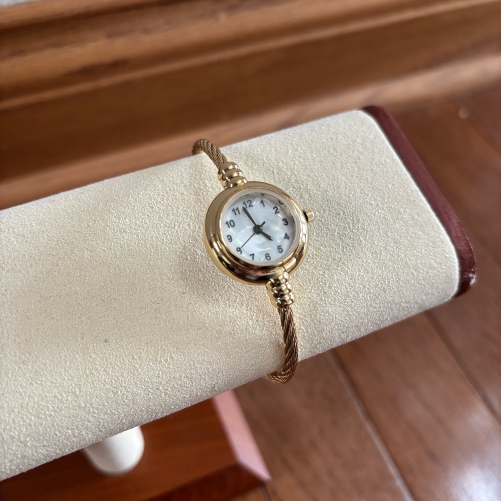 Francesca's Gold Tone Vintage Style Watch with Open Band